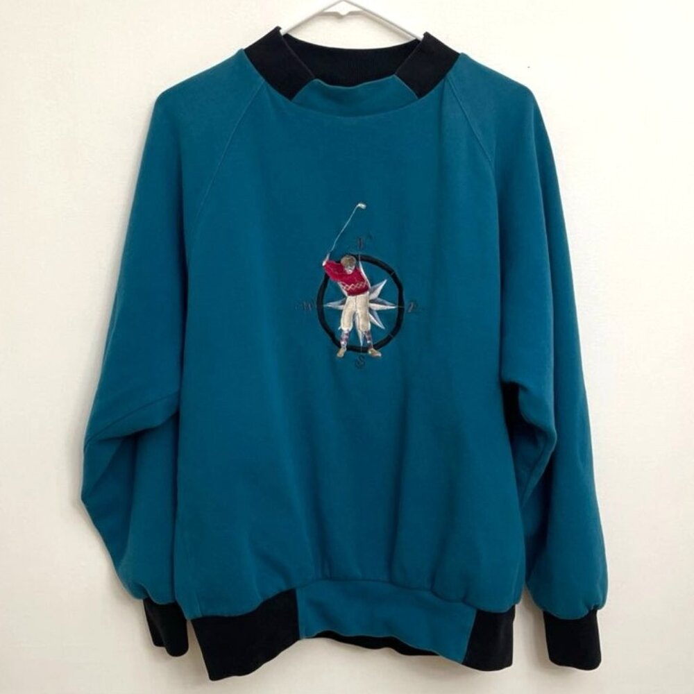 Vintage 90s Etonic Golfwear Embroidered Goretex Windbreaker Sweatshirt Sz‎ L